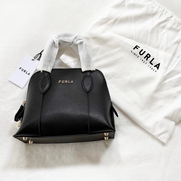 Furla Handbags - NWT FURLA Vittoria Top Handle Dome Crossbody Bag Black NEW Style WB00539
